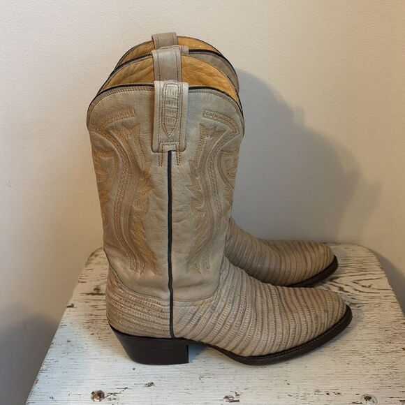 Western Boots RUDEL Roger’s Boots Exotic Lizard Skin Leather Cowboy Men Sz 7.5 main image 8